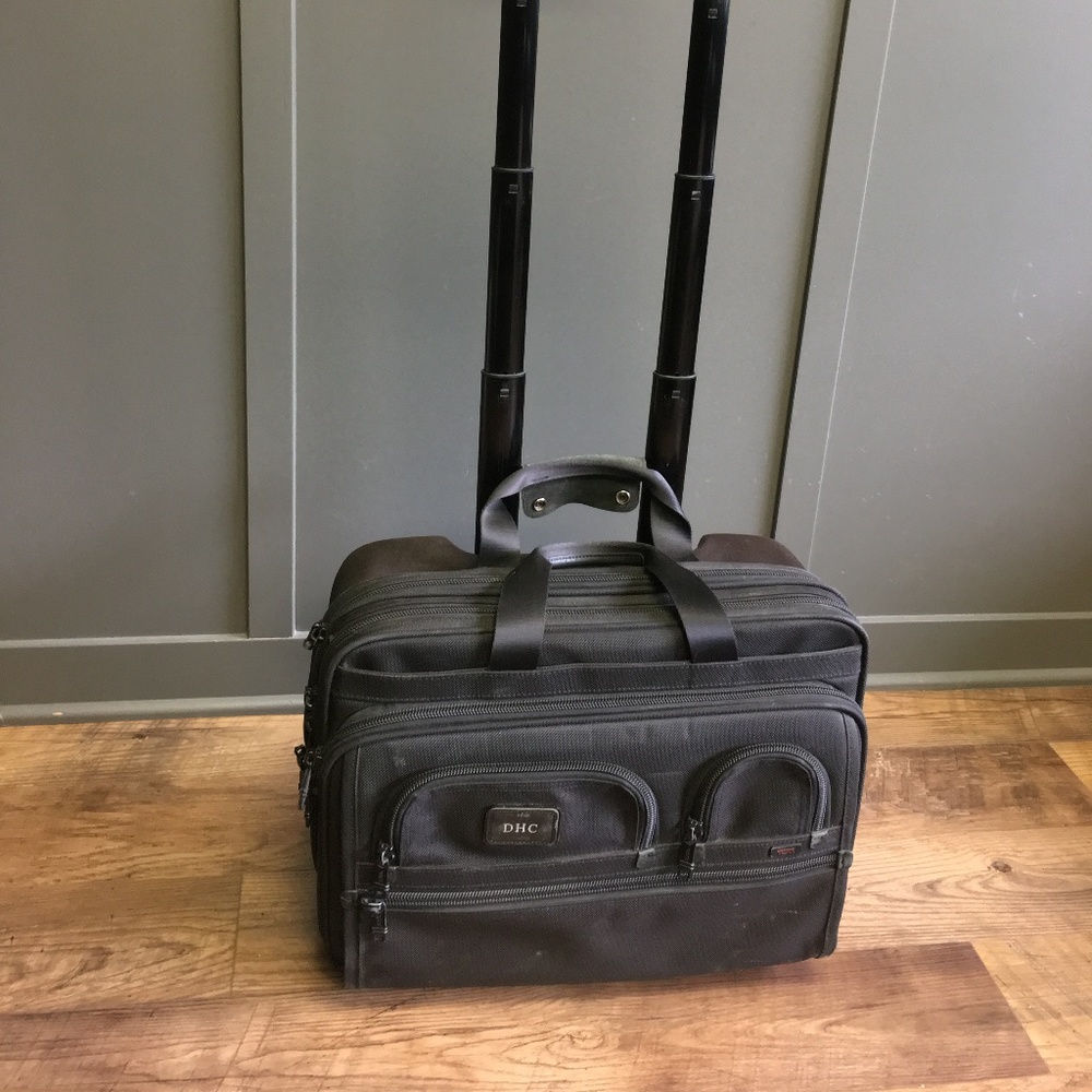 Tumi Black Nylon Expandable Laptop Bag